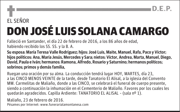 Don José Luis Solana Camargo
