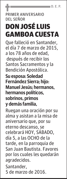 DON JOSE LUIS GAMBOA CUESTA