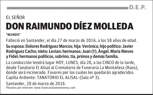 Don Raimundo Diez Molleda