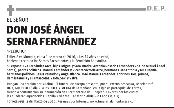 Don José Ángel Serna Fernández