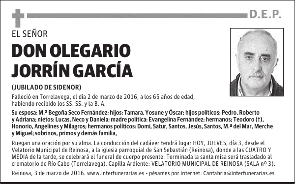 D. OLEGARIO JORRÍN GARCÍA