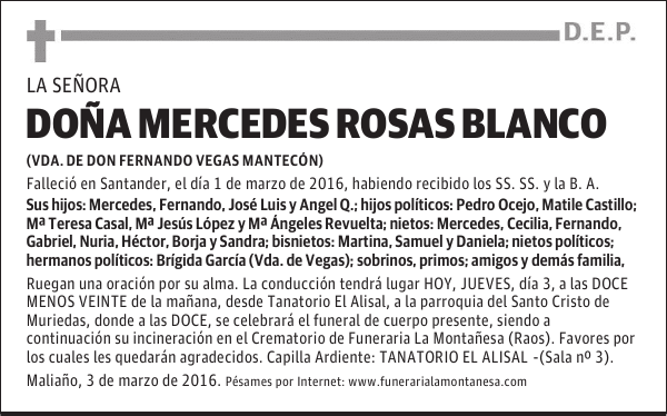 Doña Mercedes Rosas Blanco