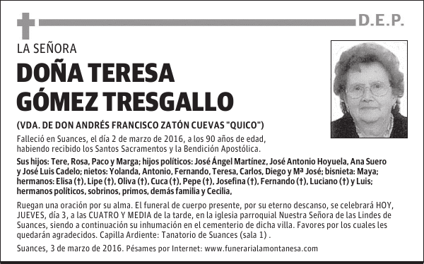 Doña Teresa Gómez Tresgallo