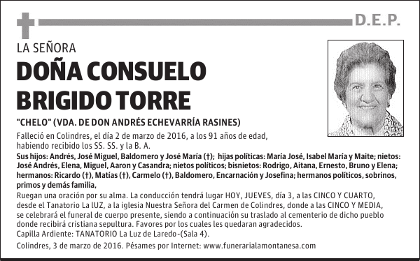 Doña Consuelo Brigido Torre
