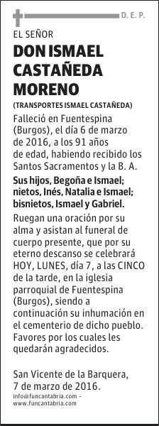 DON ISMAEL CASTAÑEDA MORENO