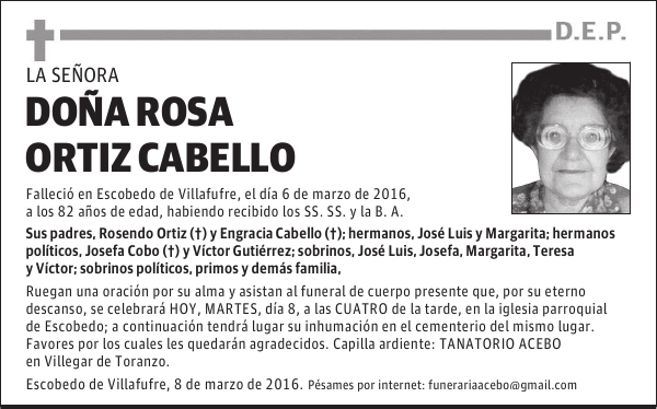 DOÑA ROSA ORTIZ CABELLO