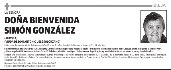 Doña Bienvenida Simón González