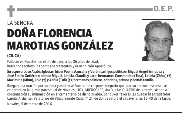 Doña Florencia Marotias González