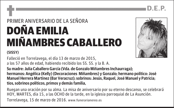 DOÑA EMILIA MIÑAMBRES CABALLERO