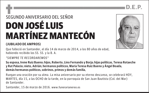 DON JOSE LUIS MARTINEZ MANTECON