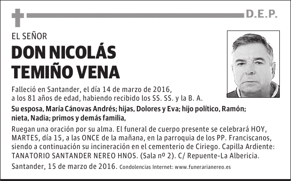 DON NICOLAS TEMIÑO VENA
