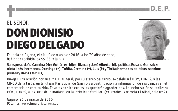 DON DIONISIO DIEGO DELGADO