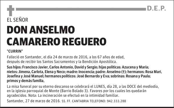 DON ANSELMO CAMARERO REGUERO