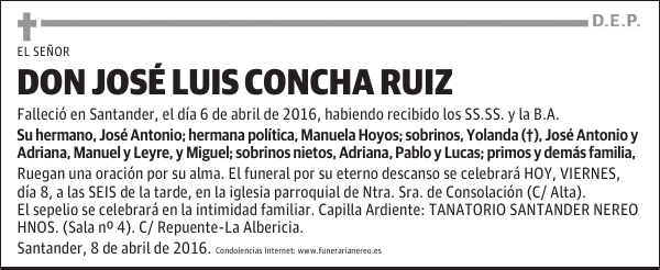 DON JOSE LUIS CONCHA RUIZ