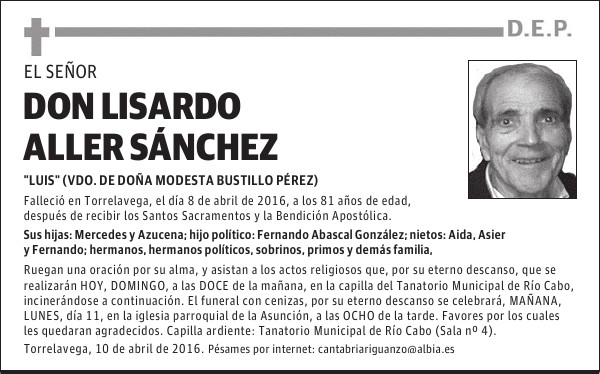 DON LISARDO ALLER SÁNCHEZ