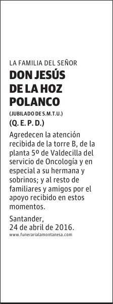 DON JESÚS DE LA HOZ POLANCO
