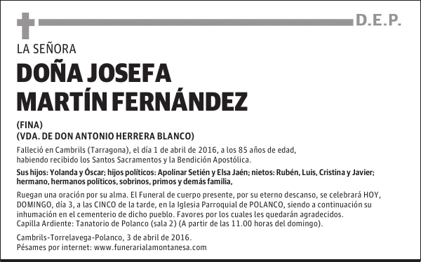 Doña Josefa Martín Fernández