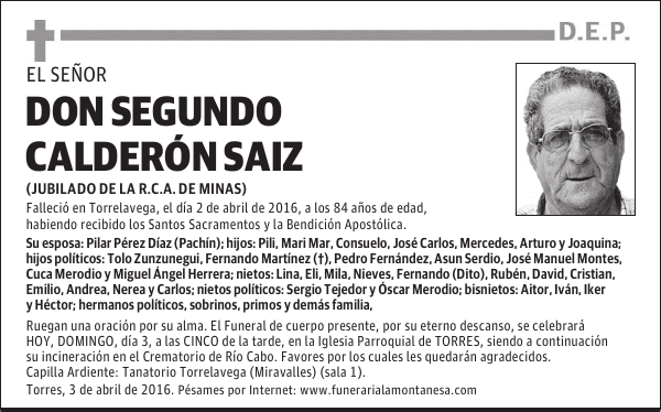 Don Segundo Calderón Saiz