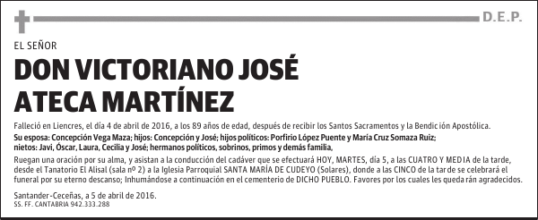 DON VICTORIANO JOSÉ ATECA MARTÍNEZ