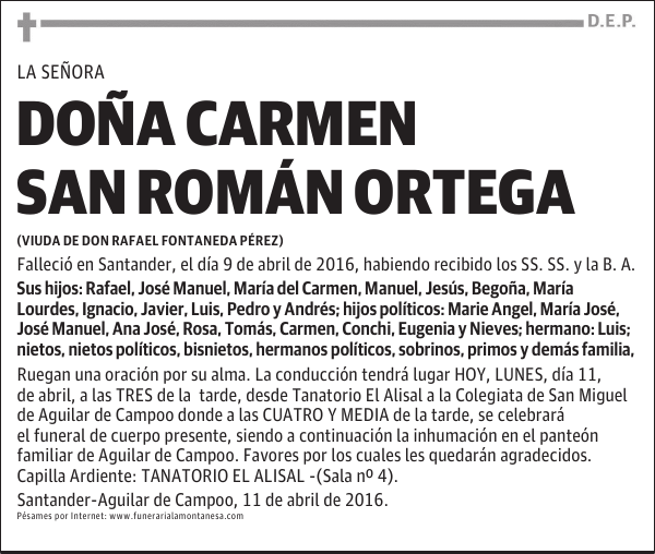 Doña Carmen San Román Ortega
