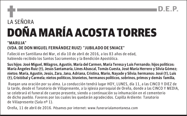 Doña María Acosta Torres