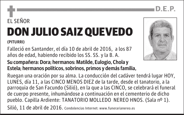 DON JULIO SAIZ QUEVEDO