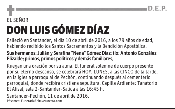 D. LUIS GÓMEZ DÍAZ