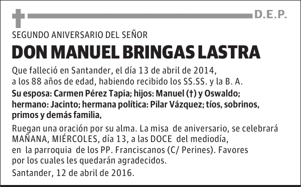 DON MANUEL BRINGAS LASTRA