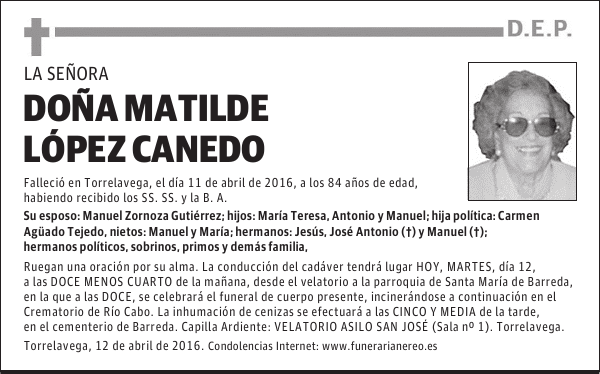 DOÑA MATILDE LOPEZ CANEDO