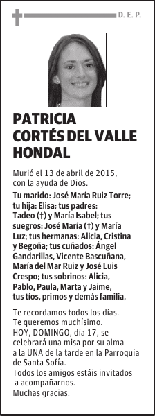 PATRICIA CORTÉS DEL VALLE HONDAL
