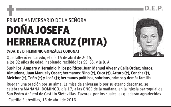 DOÑA JOSEFA HERRERA CRUZ