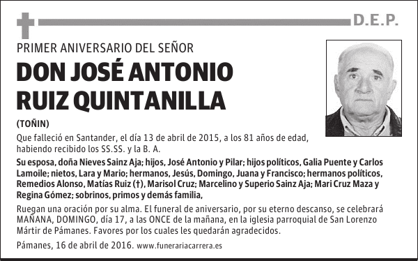 DON JOSÉ ANTONIO RUIZ QUINTANILLA