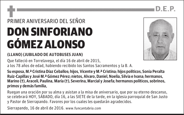Don Sinforiano Gómez Alonso