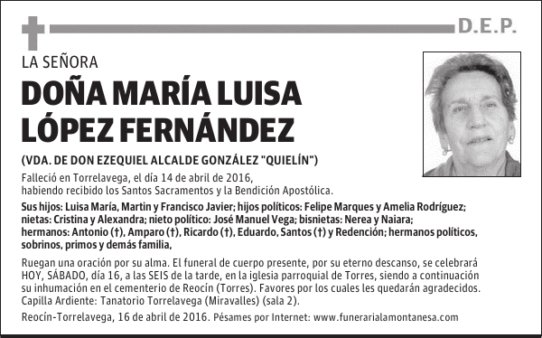 Doña María Luisa López Fernández