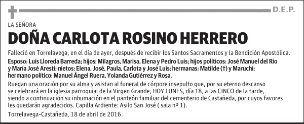 Doña Carlota Rosino Herrero