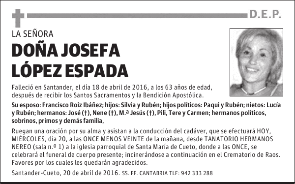 DOÑA JOSEFA LÓPEZ ESPADA