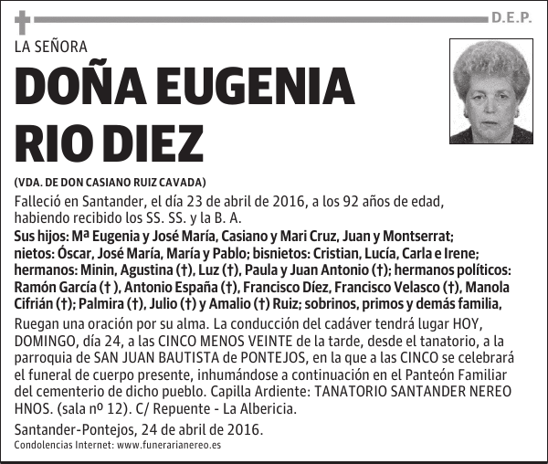 DOÑA EUGENIA RIO DIEZ