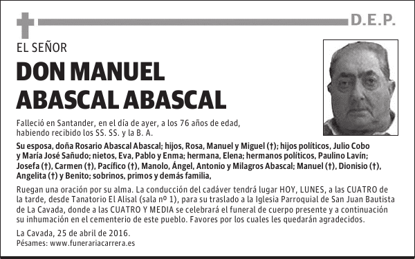 DON MANUEL ABASCAL ABASCAL