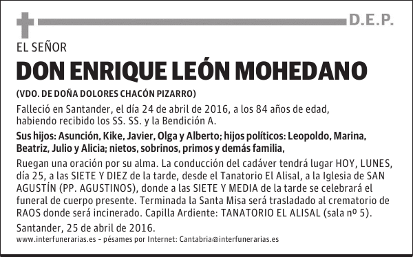 DON ENRIQUE LEÓN MOHEDANO