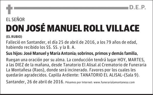 Don José Manuel Roll Villace