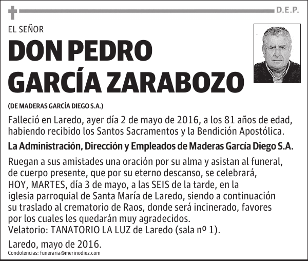 DON PEDRO GARCÍA ZARABOZO