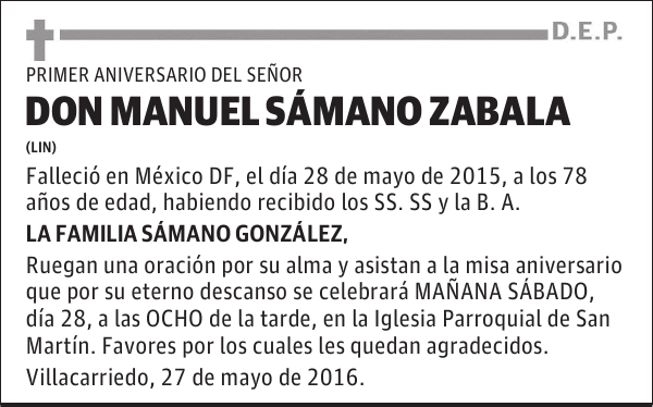 DON MANUEL SÁMANO ZABALA