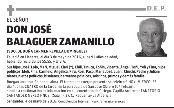 DON JOSE BALAGUER ZAMANILLO