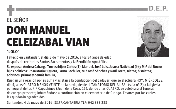 DON MANUEL CELEIZABAL VIAN