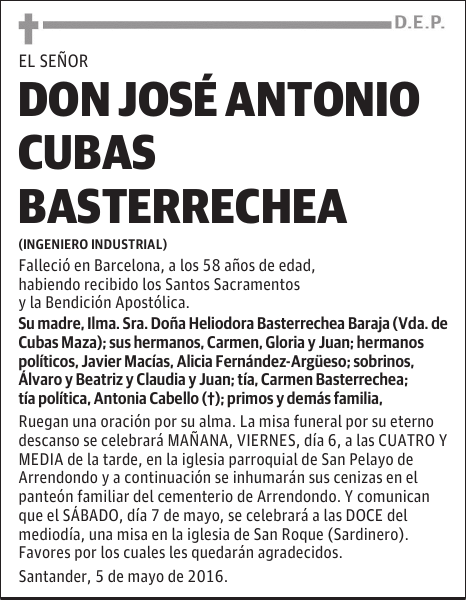 D. JOSE ANTONIO CUBAS