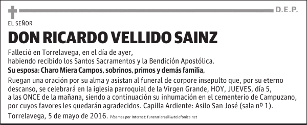 Don Ricardo Vellido Sainz