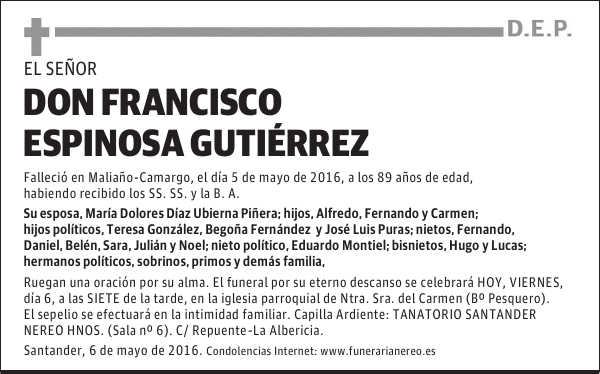 DON FRANCISCO ESPINOSA GUTIERREZ