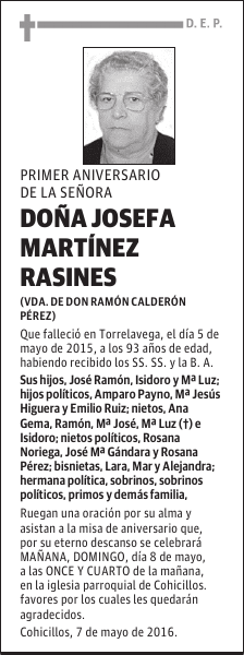 DOÑA JOSEFA MARTÍNEZ RASINES
