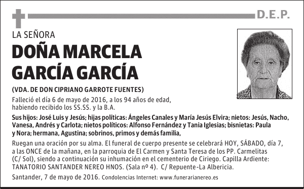 DOÑA MARCELA GARCIA GARCIA
