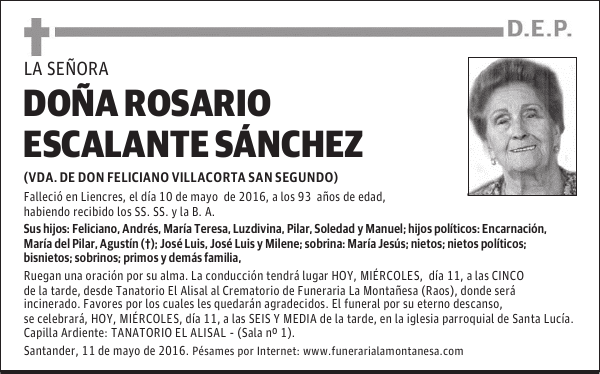 Doña Rosario Escalante Sánchez